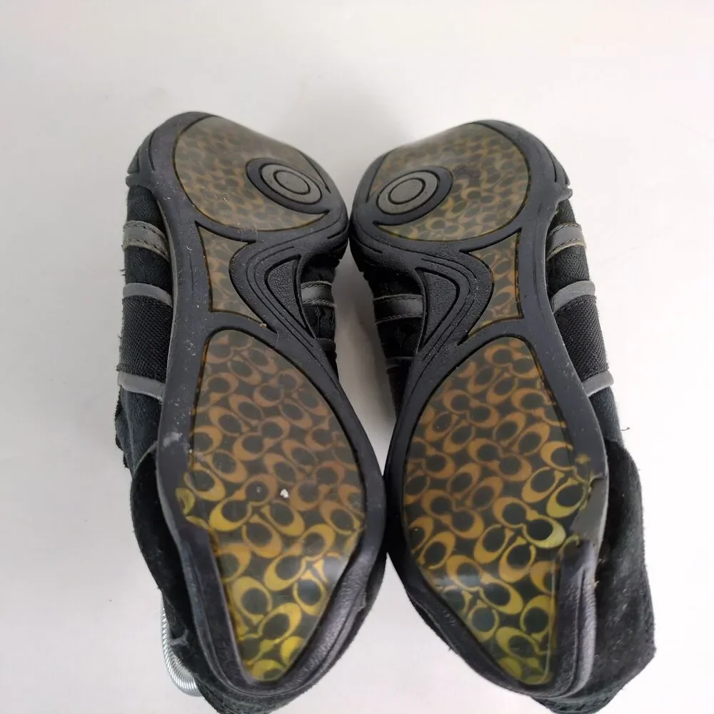 Coach Remonna Women's 8 Sneakers Driving Shoes Signature Jacquard & Black Suede - Picture 7 of 11